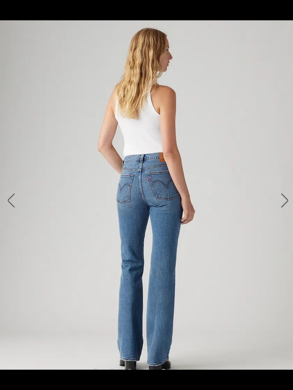 Levi's Classic Ribcage Bootcut Jeans in Blue Denim